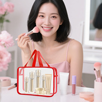 Sac cosmétique transparent en PVC léger et imperméable, personnalisable avec logo, idéal pour le voyage et le rangement des maquillages – Vente en gros