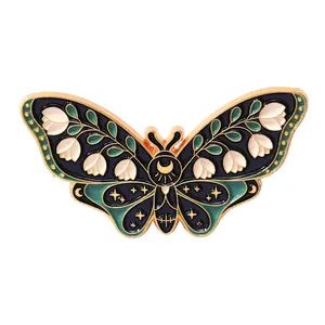 Broches de Esmalte con Forma de Mariposa y Polilla, Broches de Insectos Personalizados, Insignias de Solapa, Broches de Mariposa para Niños y Amigos - Product Image 1