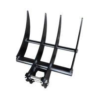 Râteau de défrichage LS pour mini-pelles de 0,8t, 1,5t, 2t – Garantie 1 an pour le dégagement de terrains et le tri des pierres