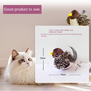 Simulação elétrica pássaro gato brinquedo plástico gatinho auto-hi som aliviar o tédio manufaturados pet fornecimentos - Product Image 4