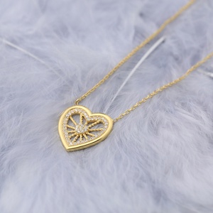 Pendentif en forme de cœur en pierre Zircon, bijou turc, en argent Sterling 925, fait à la main, nouveau Design, tendance - Product Image 4