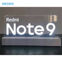 Panneau d'affichage LED en acrylique portable personnalisé Table de bureau éclairée transparente Présentoir publicitaire avec base