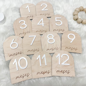 Ensemble de disques de jalons mensuels personnalisés <span class=keywords><strong>pour</strong></span> bébé, support photo <span class=keywords><strong>en</strong></span> <span class=keywords><strong>bois</strong></span> <span class=keywords><strong>en</strong></span> forme d'<span class=keywords><strong>arche</strong></span> <span class=keywords><strong>pour</strong></span> baby shower, cadeau de style artistique - Product Image 3