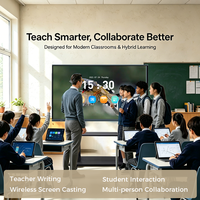 Tableau blanc interactif mural pour salle de classe AI de 75 pouces, Android 16 avec suivi par caméra IA, affichage collaboratif pour l'école