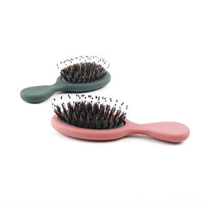 Brosse à cheveux pour bébé en nylon avec poignée ovale démêlant humide et bouclé, avec logo personnalisé, peigne à cheveux en poils de sanglier pour voyage - Product Image 5