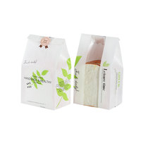 Prix d'usine Emballage Fond Carré Pain Pâtisserie Sac À Emporter PLA Papier Kraft Conteneur Alimentaire À Emporter Sacs