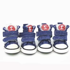 LOVOYAGER klasik hayvan tasarım köpek çizmeleri kaymaz mavi Jean Sneakers spor tarzı Pet aksesuarları rahat pamuk kauçuk - Product Image 2