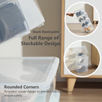 Boîte de rangement à chaussures empilable en plastique sans BPA, conteneur emboîtable avec couvercle à loquet, organisez vos chaussures, boîte transparente pour la maison et le bureau