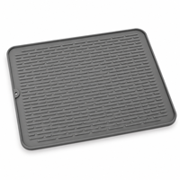 Tapis de séchage en silicone 40x30cm avec nervures surélevées, résistant à la chaleur, antidérapant, pour évier de cuisine, comptoir, vaisselle et tasses