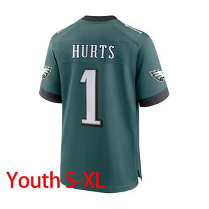 قمصان كرة القدم الأمريكية المطرزة للأطفال والشباب، رقم 26 ساكيون باركلي، رقم 1 جالين هيرتس، رقم 33 كوبر دي جان، رقم 62 جيسون كيلسي - Product Image 4