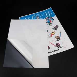 Vinyle adhésif imprimable jet d'encre brillant mat A3 420x297mm, feuille de papier autocollant Yupo avec support en plastique transparent PET - Product Image 1