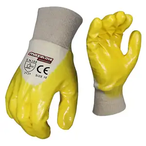 Gants de travail en jersey de coton enduit de nitrile jaune MaxiPact