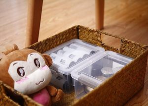 1.3 QT <b>Small</b> Storage Bins Plastic Storage <b>Container</b> Stackable Box with Lids for Organizing Clear White - Product Image 3