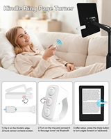 Cincin Pengganti Halaman dengan Remote Control untuk Kindle, Kobo, iPad, Tablet, TikTok, Penggulung, Pengontrol Kamera, Pembuka Kamera, Aksesoris Pembaca Ebook