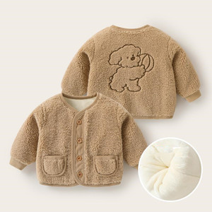 Personnalisation d'usine automne et hiver enfants polaire garçon <span class=keywords><strong>veste</strong></span> avec <span class=keywords><strong>Sherpa</strong></span> et fourrure chaud garçon motif Animal vestes pour enfants - Product Image 4