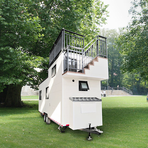 Trailer-Movable Light Steel Contemporary Design <strong>Camping</strong> Housing <strong>Unit</strong> with Bathroom for Outdoor Resorts and Parks - Product Image 1