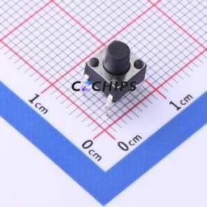 TC-6610-6.5-260G Tactile Switch Through hole-4P,6x6mm Switch Single Pole Single Throw Round Button 2.6N Through Hole - Product Image 1