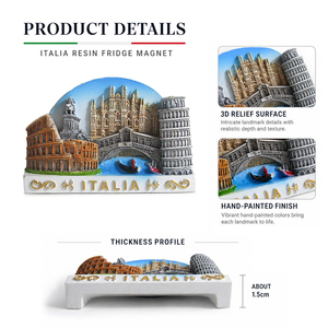 Imán de Recuerdo Personalizado de Nápoles, Italia, Imán de Resina 3D Pintado a Mano de Nápoles para Tiendas de Regalos Turísticos - Product Image 4