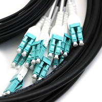 Kabel Patch Fiber Optik 12 Core LC Uniboot ODC yang Diperkuat IP67, 10m LSZH untuk Kabel Tautan Kabinet Radio 5G