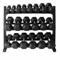 Ensemble d'haltères hexagonales en caoutchouc 5 kg, poids en fonte, poignée antidérapante, logo personnalisé, équipement d'entraînement de force pour la maison