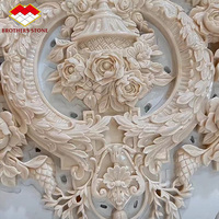 Panneau mural en marbre beige crème de style européen, marbre beige magnolia sculpté à la main, décoration murale intérieure pour villa, hôtel