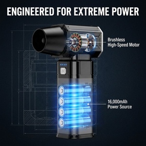 พัดลมเป่าลมแบบมือถือทรงพลัง รุ่นใหม่ ปี 2026 ความจุแบตเตอรี่ 16000mAh 96000RPM Brushless Turbo Jet Fan ใช้งานได้นาน 90 นาที รองรับการชาร์จเร็ว PD สำหรับขายส่ง - Product Image 3