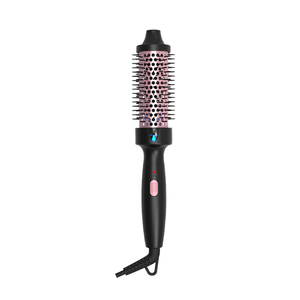Fer à boucler professionnel 4-en-1 en céramique avec peigne chauffant et écran LED, brosse thermique ronde électrique PTC rose – Offre spéciale - Product Image 3