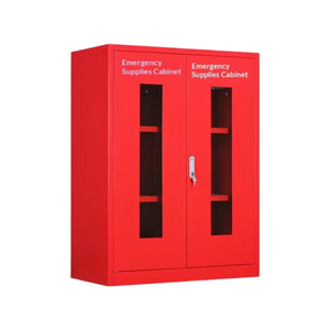 Emergency Supplies Cabinet 1200x900x450mm Double Tempered Glass Door Second Layer Shelf Fire & Rescue Equipment Enclosure - Product Image 1