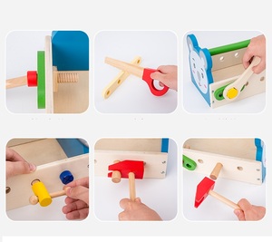 Juguete de Madera, Caja de Herramientas de Madera para Niños, Simulación de Tornillos y Tuercas, Desmontaje, Rompecabezas de Construcción, Juguete de Herramientas de Reparación para Bebés - Product Image 3