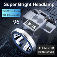 Lampe frontale super lumineuse 4800mAh batterie étanche USB Rechargeable phare LED réflecteur en aluminium tasse Camping pêche lampe frontale