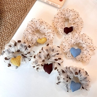 YAOYU Accessoires pour cheveux pour fille, style coréen, en fil à motif de points ondulés, avec anneau en forme de cœur à plis légers et bande en forme de cœur