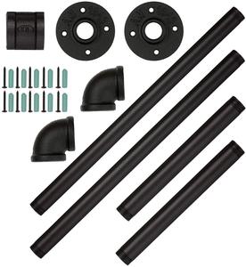 Support d'étagère métallique suspendu à 4 niveaux Étagères murales flottantes en <span class=keywords><strong>bois</strong></span> avec tuyau industriel - Product Image 6