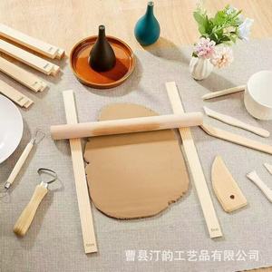 Planches d'enseignement en bois pour la poterie, guides de roulement pour argile, rouleaux à poterie multi-tailles, outils de poterie - Product Image 2