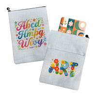 Housse de livre en sublimation de lin avec fermeture éclair Couverture de cahier de taille A5 Couverture de livre de sublimation imprimée de logo personnalisé vierge