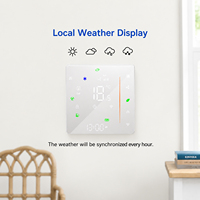Termostato de pantalla táctil inteligente Wi-Fi de 220V Bobina de ventilador controlada Tuya para hospitales Ahorro de energía de PVC y forma cuadrada flexible