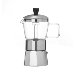 <span class=keywords><strong>Cafetera</strong></span> de café expreso <span class=keywords><strong>Moka</strong></span> de vidrio resistente al calor de aluminio de grado alimenticio - Product Image 2