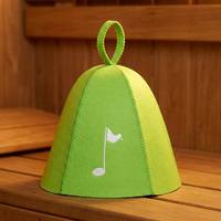 Chapeau de sauna en feutre recyclé écologique vert lime, vente en gros, logo personnalisé, directement de l'usine, bonnet de bain vapeur et spa