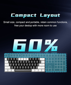 Custom Teclado Mecanico 60 Ergonomic Hot Swap ABS Keycaps Switch Wired RGB <b>Gaming</b> Mechanical Keyboard for Russian Ga - Product Image 2