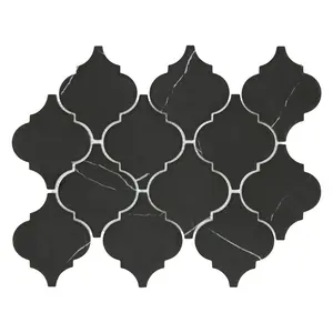 Sunwings Recycling-Glas-Mosaikfliese | Vorrat in den USA | Goldene Calacatta Latern Marmor-Aussehen-Mosaiken Wand- und Bodenfliese