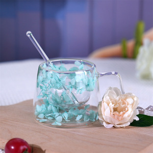 Tazas <span class=keywords><strong>de</strong></span> Vidrio <span class=keywords><strong>de</strong></span> Doble Pared <span class=keywords><strong>de</strong></span> 200 ml con Flor Seca, Nuevo <span class=keywords><strong>Diseño</strong></span> para Regalo <span class=keywords><strong>de</strong></span> Navidad - Product Image 3