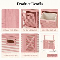 Panier à linge Cedar Space avec 2 sacs de tri amovibles, étagère supérieure, certifié ventilé, inclinable, pour chambre et salle de bain
