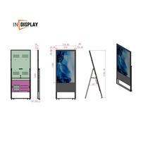 Pantalla Digital Portátil Tipo A de 55 Pulgadas con Soporte de Pie para Eventos y Ferias Comerciales
