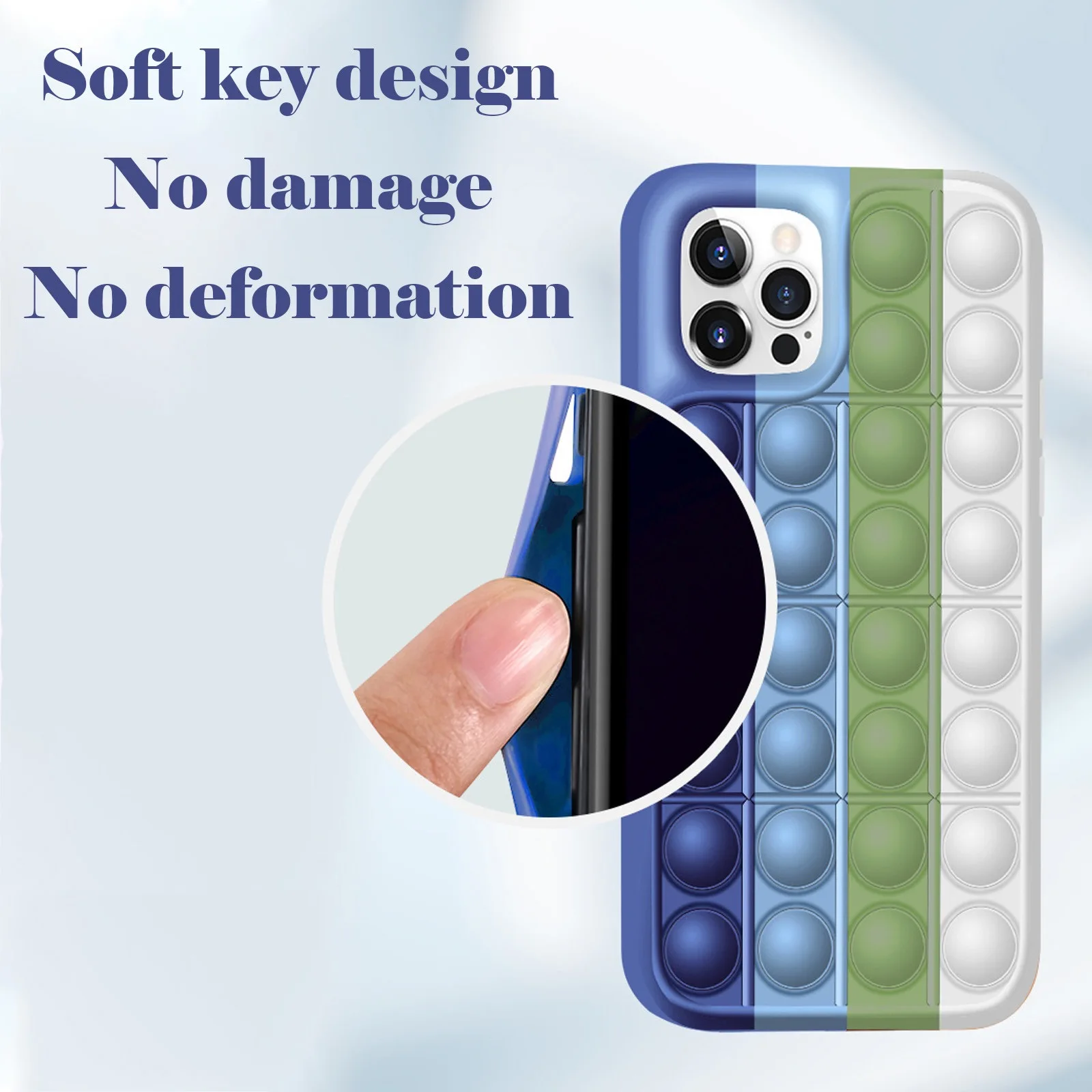 pop it phone case shockproof silicone Case With Color protect phone shell Color TPU cell Phone Case For iPhone 12 13