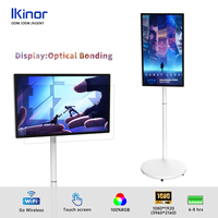 TV Android Pintar Mini Portabel 24-Inci Layar Sentuh Isi Ulang dengan Kamera Putih TV Mini Portabel untuk Hotel