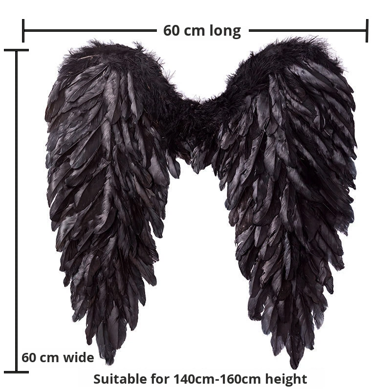 Ali nere in piuma d'oca - 60x60