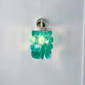 Lámpara de Pared Romántica Francesa con Campanas de Viento, Venta al por Mayor de Fábrica, AC110V 220V, Pantalla Verde, Base E14, Luces <span class=keywords><strong>LED</strong></span> de Pared para Mesita de Noche - Product Image 3