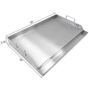 Piastra di Cottura Universale in Acciaio Inox 25x16 Pollici per Barbecue con 2 Manici per la Maggior Parte delle Griglie a Gas - Product Image 2