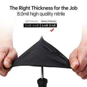 Guanti di Sicurezza Monouso Impermeabili in <span class=keywords><strong>Nitrile</strong></span> a Diamante XINGYU, 9 Mil, Neri, Senza Polvere, Guanti Meccanici in <span class=keywords><strong>Nitrile</strong></span> a Diamante Arancioni - Product Image 3