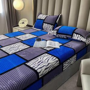 Ấm cúng kích thước lớn sợi nhỏ dệt kim giường chăn mềm sữa Nhung Hình Học lưới in chăn Bìa - Product Image 5