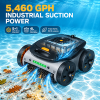 Nettoyeur de piscine robotisé commercial à forte aspiration, alimentation hybride AC/DC, commande par application, machine d'aspiration enterrée pour bassin de complexe hôtelier